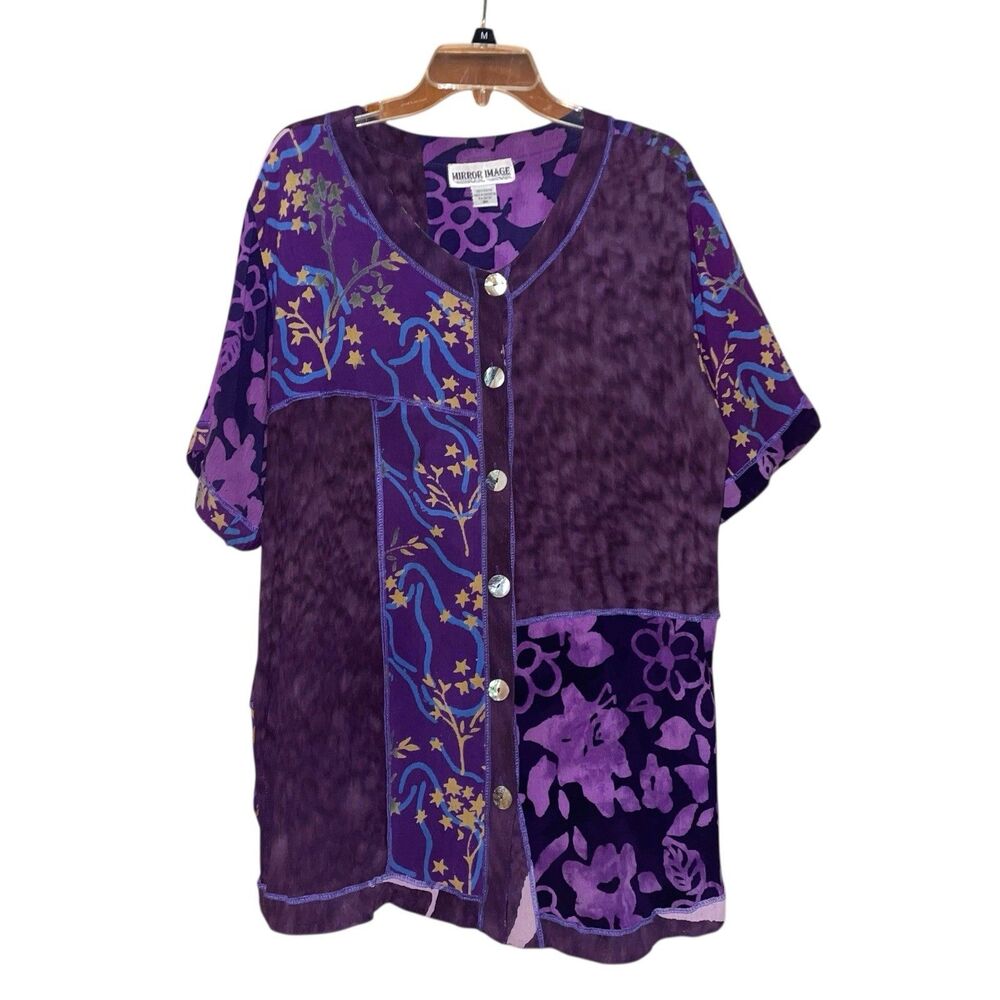 Mirror Image 3X Batik Art to Wear Boho Tunic Top - Picture 2 of 5